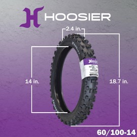 Hoosier Racing Tire 60/100-14 MX30 Dirt Bike Front Tube Type Tire Ideal for 65cc Bikes with Hoosier Keychain