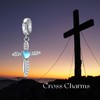 DAYLINLOVE Kreuz Charms Anhänger 925 Sterling Silber Mondstein Christian Charm