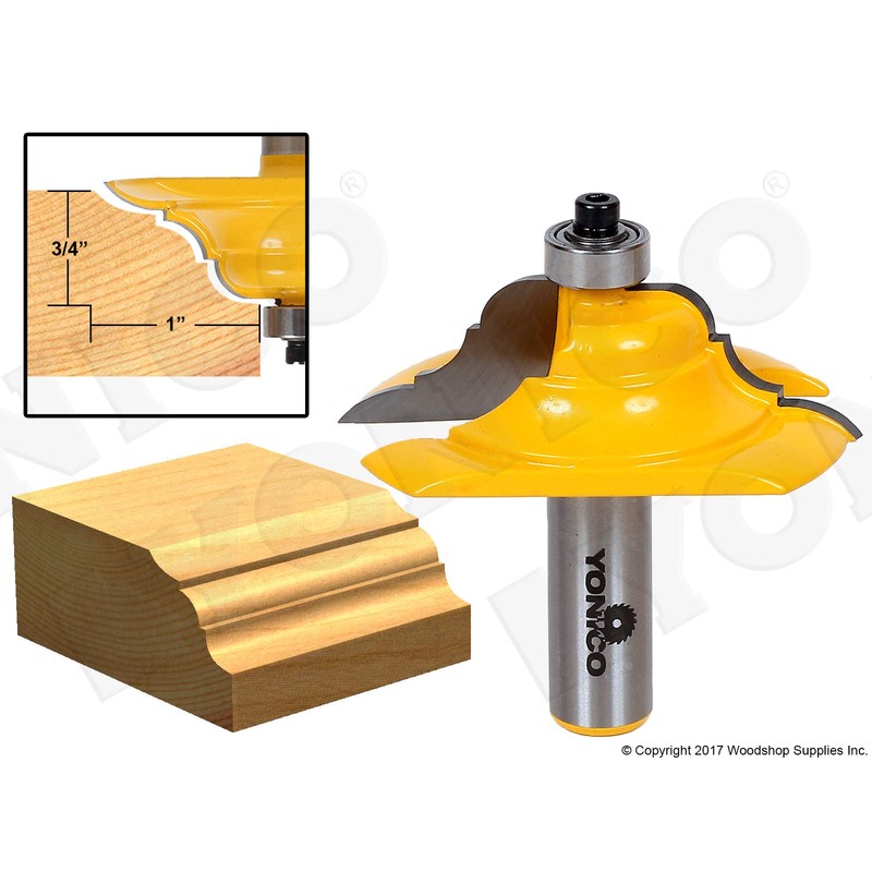 YONICO Table Edge and Handrail Router Bits 2-1/2-Inch Diameter French