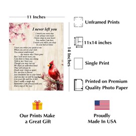 I Never Left You - Flowers Christian Wall Decor, This Spiritual Inspirational Wall Art Is A Memorial Wall Print For Home Decor, Living Room Decor Aesthetic, Office Decor, or Church, Unframed - 11x14