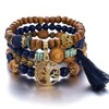 LICHUANUK Boho Bracelets Wooden Beads Tassel Bracelet, Chakra Bracelet for