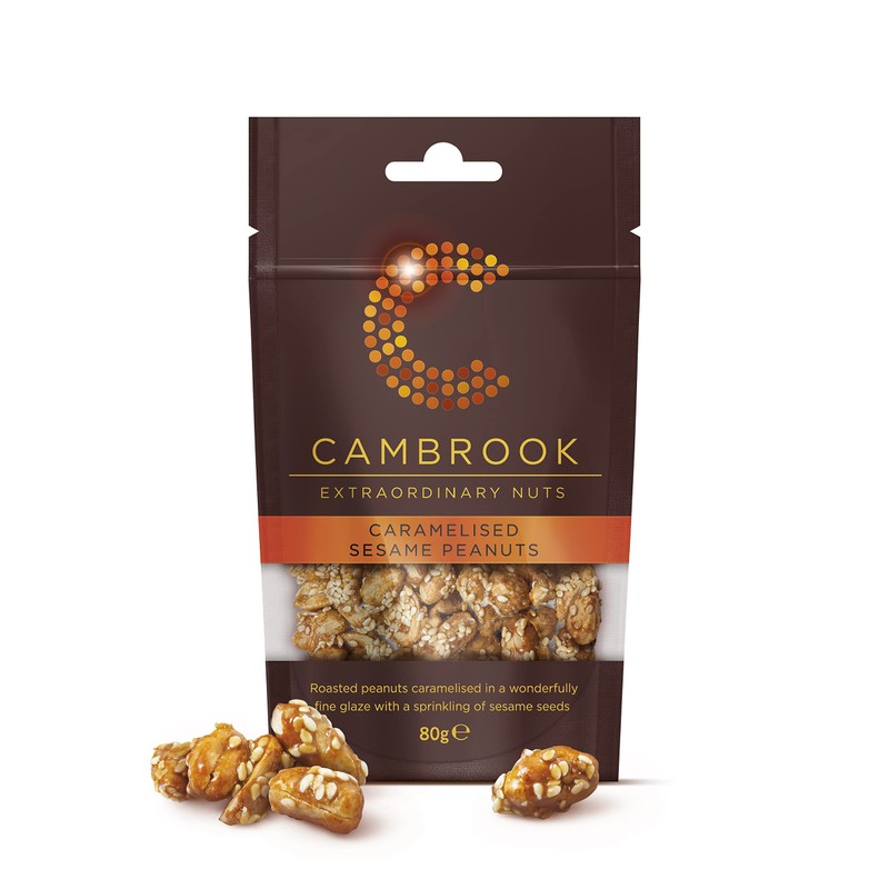 Cambrook - Caramelised Sesame Peanuts, 80g Bag