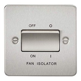 Knightsbridge FP1100BC FPAV1100BC Flat Plate 10A 3 Pole Fan Isolator Switch-Brushed Chrome