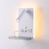 CNMYKYDS Wall Mounted Reading Light with Shelf - 3 Color