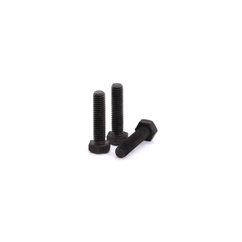 M12-1.75 x 50mm (6 pcs) Black Hexagon Head Bolt, Grade