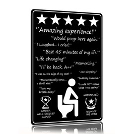 CUUCTGDA Funny Poop Here Sign - Good Humor for Pub, Coffee Bar, Wall Decor - 8 x 12 Inch