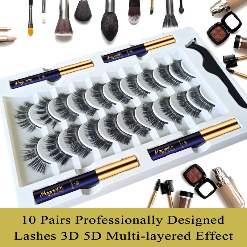 3D Magnetic Eyelashes with Eyeliner Kit - 7C SevenCrown Magnetic