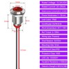 Gebildet 5pcs 12mm AC/DC 12-24V LED Metal Indicator Light Waterproof