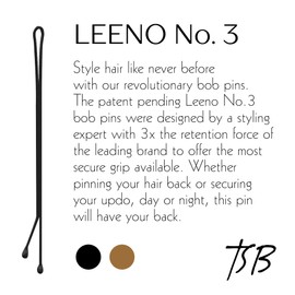 TSB Leeno No.3 Black Bob Pins Set of 30 – 3.0 Inch Bob Pins Designed by Styling Experts for Firm Hold – 3X Retention, Slideproof, Extra Durable, Premium Quality – Revolutionize Your Hair Style