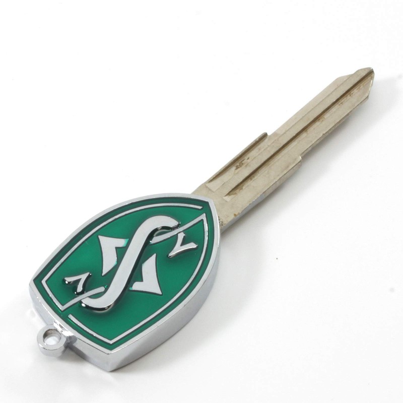 Rotary13B1 Silvia Key Blank - Green Enamel with Chrome Details