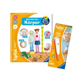 Ravensburger tiptoi Set: Wieso? Weshalb? Warum? Alles über den Körper (Children's Book) + 00110 tiptoi Der Stift, Educational Toy for Children
