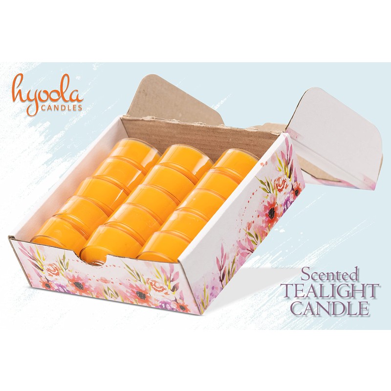 HYOOLA Scented Tealight Candles - Clear Cup - Winter Orange