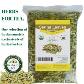 Natural Senna Leaves Hoja Sen Dried Herbal Leaves, Senna Raw Leaf, Hoja Sen Cut & Sifted Herbs, Non-GMO, Gluten-Free, Senna Alexandrina in a Resealable Bag (8oz)