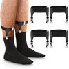 Eurzom 4 Pack Sock Garters Bulk for Men Sock Suspenders