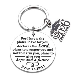 2026 Graduation Gifts for Him Her Class of 2026 Gifts Bulk Gift High School College Graduation Gift 2026 Religious Faith Based Graduate Keychain for Women Senior Night Christian Master Nurse Daughter