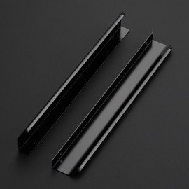 Ravinte 3 Pack Finger Pulls for Cabinets 256mm/10in Hole Center Tab Cabinet Handle Matte Black Finger Edge Pulls Concealed Handles for Kitchen Drawer Finger Cabinet Pulls 300mm/11.81in Length