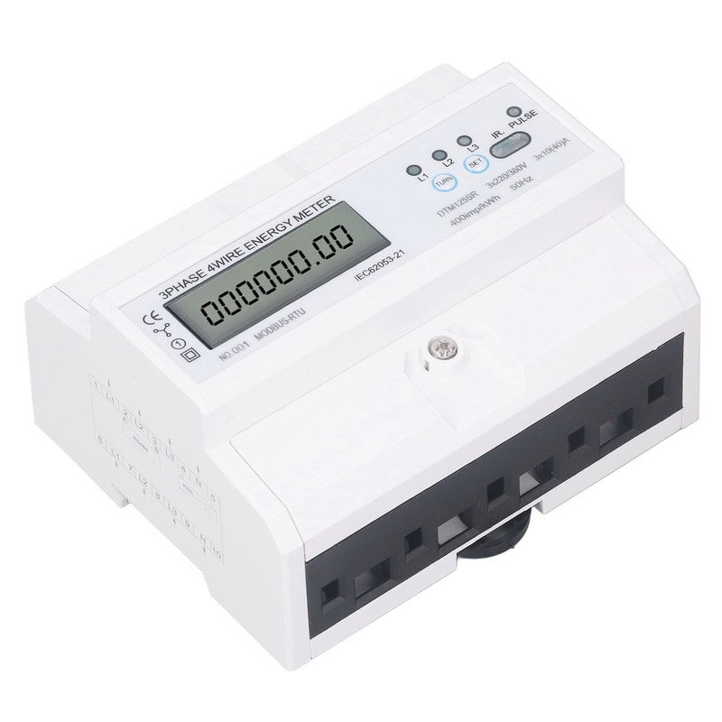 3 Phase 4 Wire Electronic Energy Meter 35mm DIN Rail