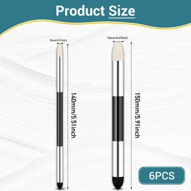 6 Pcs Artist Blending Stumps, Double-Headed Blending Stump Pencil Rubbing Sponge Brush, Reusable Drawing Art Soft Oil Pastel Tools for Sketching Drawing(2 Sizes)