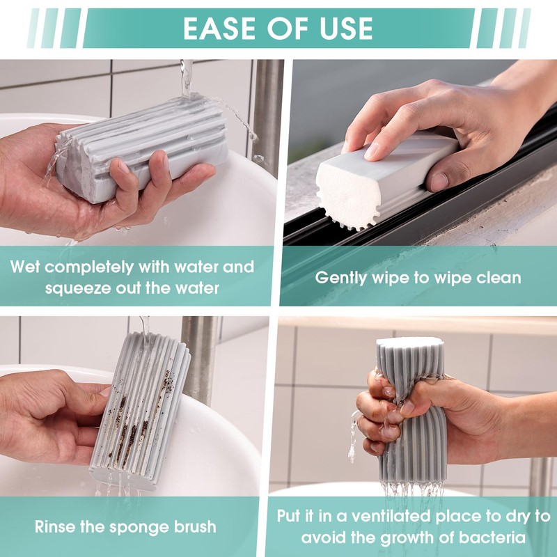 6 Pack Damp Dusting Sponge Duster, Grey Dust Cleaning Sponge,