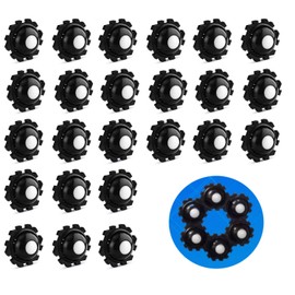 Realand 24pcs Splicable Mini Caster Wheels, 360° Swivel Self Adhesive Appliance Sliders Rollers, Mute Stick on Wheels for Kitchen Appliances Planters Small Furniture, Black