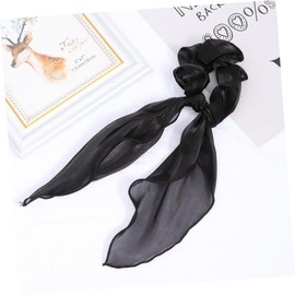 Beavorty 2pcs Black Solid Elastic Hair Bowknot Headbands for Women Cloth Ponytail Holders Hair Accessories for Everyday Wear and Special Occasions