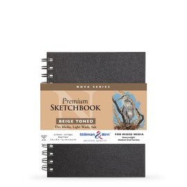 Stillman & Birn Nova Series Beige Wirebound Sketchbook, 6" x 8", 150 GSM (Heavyweight), Beige Paper, Medium Grain Surface
