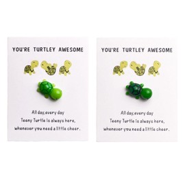 2 Pieces Small Turtle Decorations With Cards, Friendship Gifts, Cute Mini Decorations, Creative Decorations