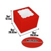 Bakepacker Bakepacker Red 8x8x5 Inches 36pcs Cake Boxes with Window
