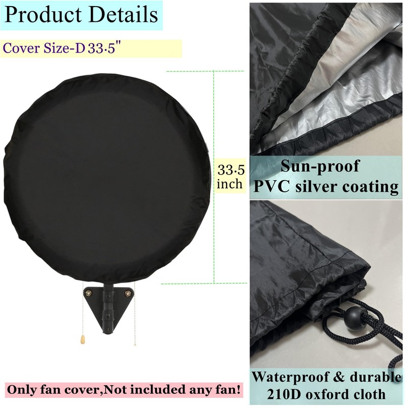 30 Inch Fan Cover,Dustproof Covers for 30" Industrial Pedestal Floor