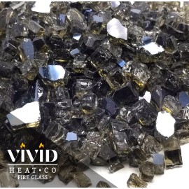 VIVID Heat Sparkling Bronze 1/2" Premium Reflective Fire Glass for Fireplace and Fire Pit - 40lbs