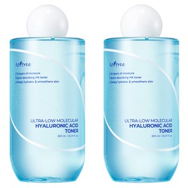 Isntree ultra-low molecule hyaluronic acid toner, 300ml, 2 pcs / 이즈앤트리 초저분자 히아루론산 토너, 300ml, 2개