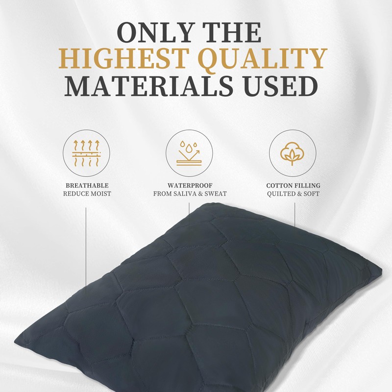 Safe and Sound 2 Pack Pillow Protector, Standard Size Zipper