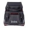 VEEKAY 10-Pocket Resin Finish Leather Tool Pouch with Carpenter's Nail