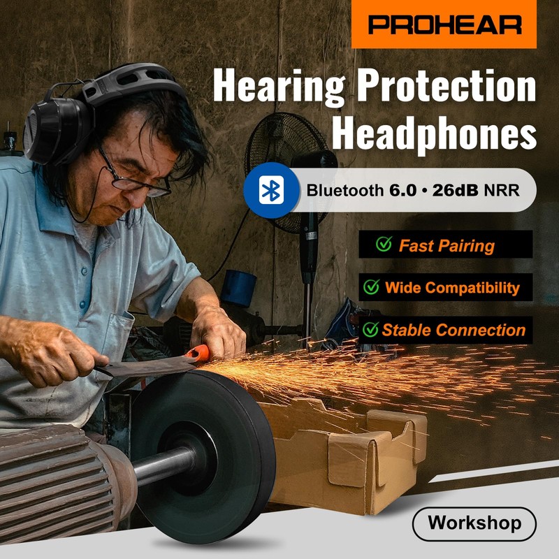 PROHEAR 039 Bluetooth 6.0 Hearing Protection with Hi-Fi & Loud