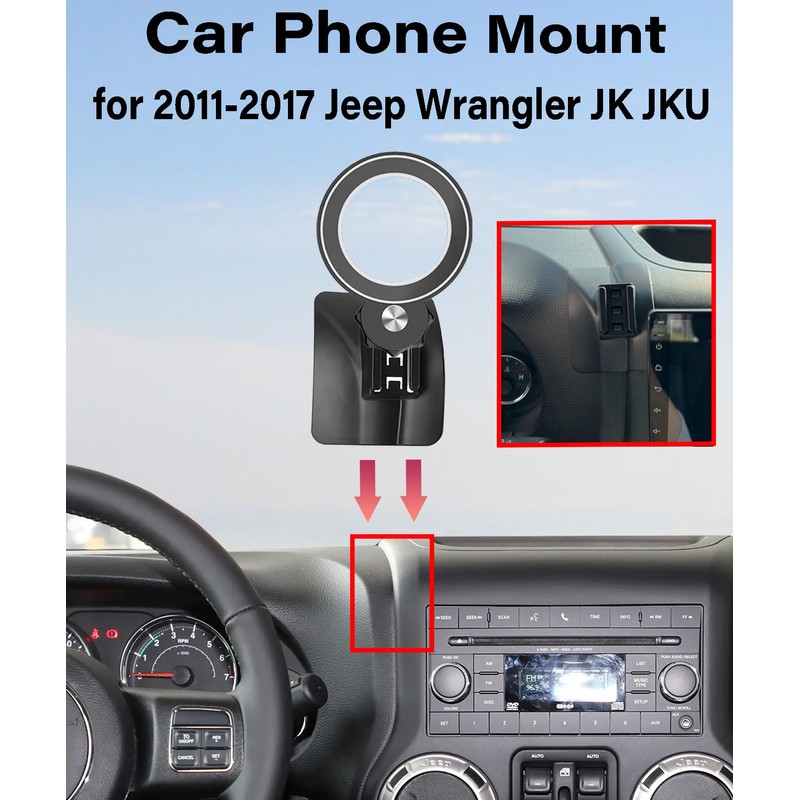 AbeeyGeomarn Magnetism Car Phone Holder for 2011-2017 Jeep Wrangler JK