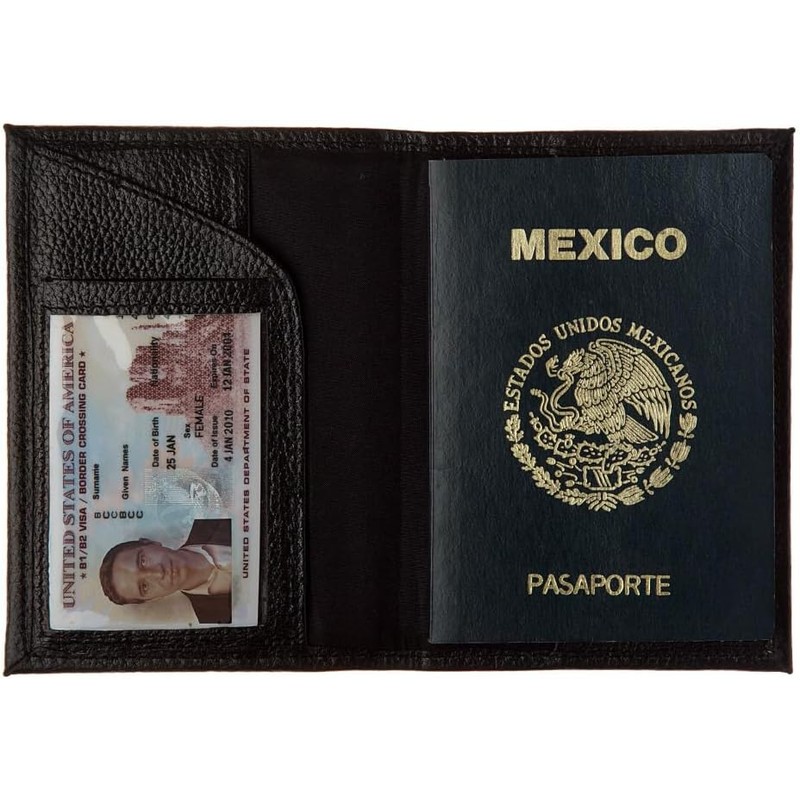 Porta pasaporte de piel genuina. Funda para pasaporte y visa