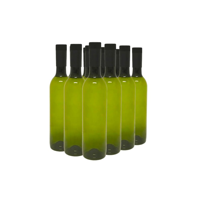 nicebottles Plastic Wine Bottles & Screw Caps, Green, 750ml -