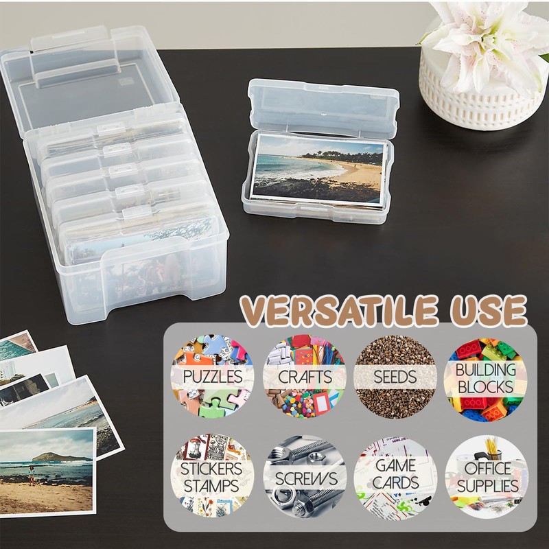 GEMMAHW Photo Storage Box 4" x 6" Photo Case, 6