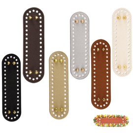 egniFurn Oval Bag Bottom Shapers, 6Pcs 7.1x2" Leather Cushion Base with Holes for DIY Crochet Bags, Handbag, Purse, Shoulder Bag, and Basket, 6 Colors Available