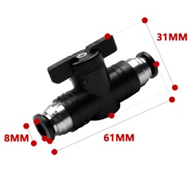4 x Air Flow Control Valve Pipes, 8mm Pneumatic Ball Valve Push to Connect Fittings BUC, Eight-Hole Air Valve for Connection of Air Lines Pneumatic Tools