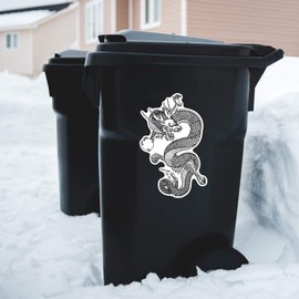 Extra Large 460mm 'Oriental Dragon' Permanent Sticker Decal for Cars/Windows/Bins/Walls (DW00044836)