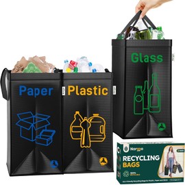 Norggo Pack of 3 Recycling Bags, 40L - Recycle Bins for Kitchen, Durable Recycling Bin for Kitchen, Ideal for Paper, Plastic, and Glass, Versatile Kitchen Recycling Bin for Home and Office
