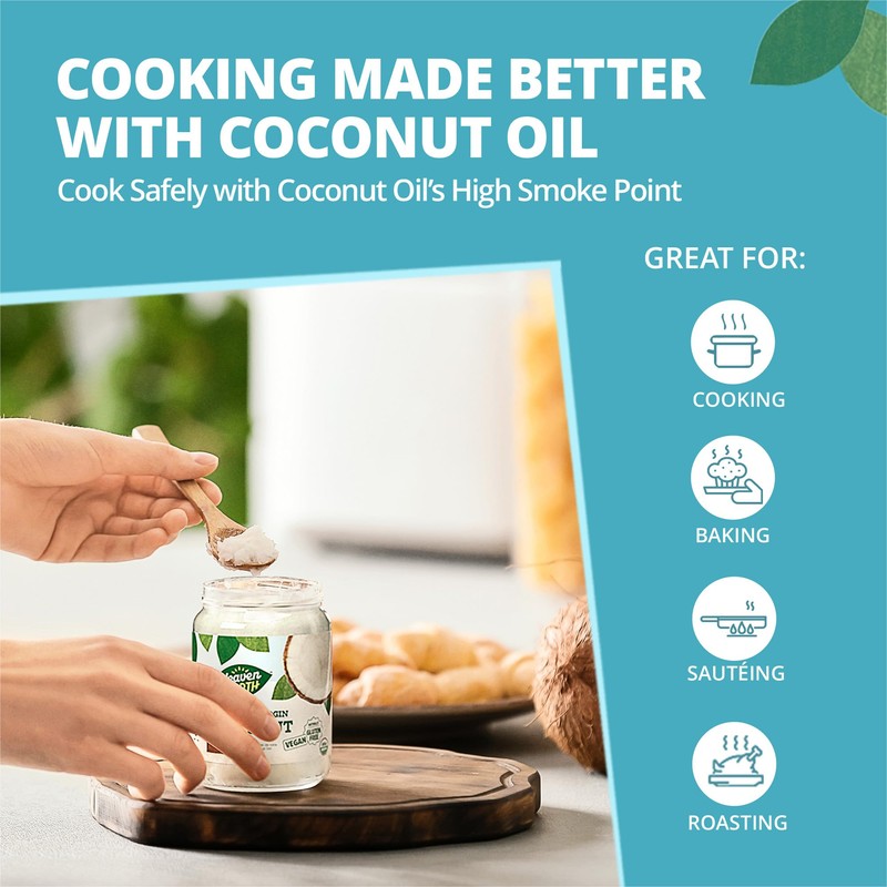 Heaven & Earth Organic Unrefined Virgin Coconut Oil, (2 Pack)