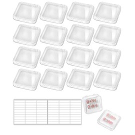 DAWZMR 18PCS Press on Nail Cases, Artificial False Nail Storage Box Container with 60 Adhesive Double