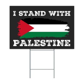 Autravelco I Stand with Palestine Yard Signs with Stakes 12x18 Inch National Flag Nautical Gifts Funny Lawn Signs with Stakes for Rent House Lawn Yard Decorations