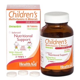 HealthAid Children's MultiVitamin + Minerals - 30 Vegetarian Tablets 30 Count (Pack of 1)