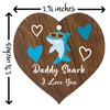 Daddy Shark - Dark Wooden Heart Sign Plaque, Best Daddy