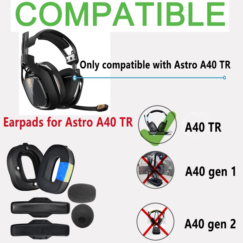 Yaowanguan A40 TR Ear Pads Replacement Ear Pads Headbands for