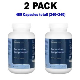 Life Enhancement, Potassium Supplement, 2 PACK, 240 Vegetarian Caps (480 total)