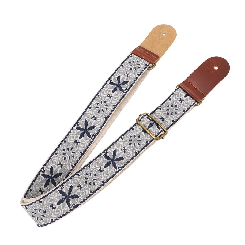 Ukulele Strap Embroidery Style Retro Metal Buckle Adjustable Breathable Shoulder